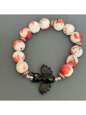 Handmade Halloween Bat Bracelet